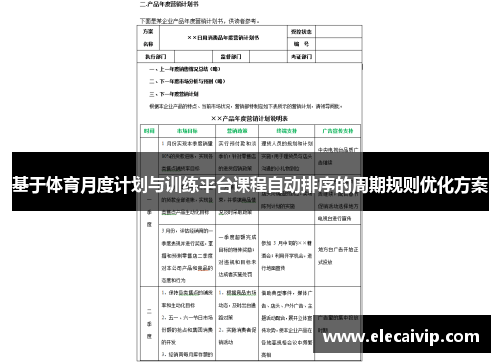 基于体育月度计划与训练平台课程自动排序的周期规则优化方案 基于体育月度计划与训练平台课程自动排序的周期规则优化方案